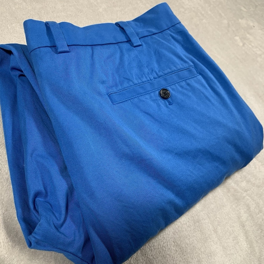 Brooks Brothers Clark Pants 38x30* Blue Chino Flat Front Straight Leg Stretch